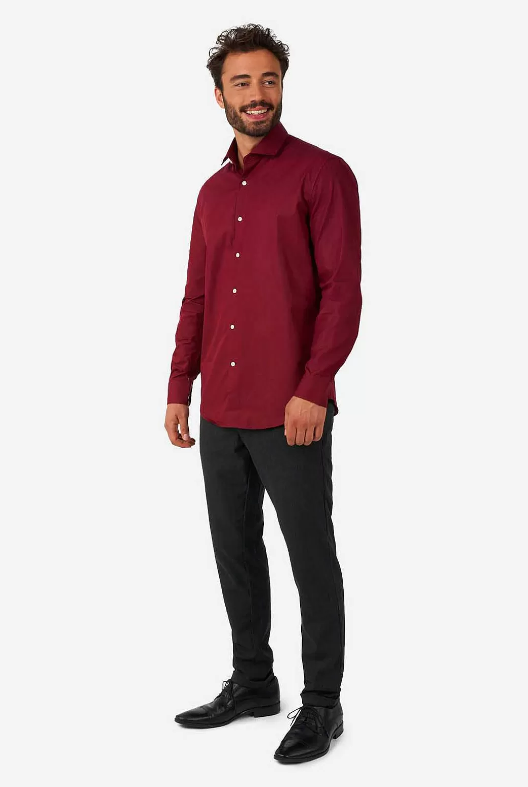 OppoSuits Effen Gekleurde Overhemden^Blazing Burgundy