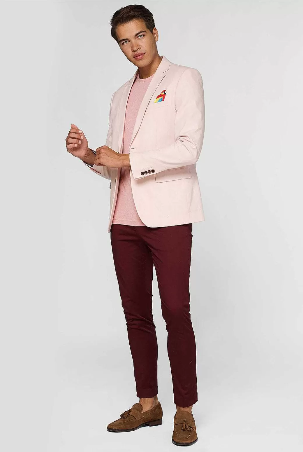 OppoSuits Deluxe Blazers^Tropical-Birdie-Soft Pink